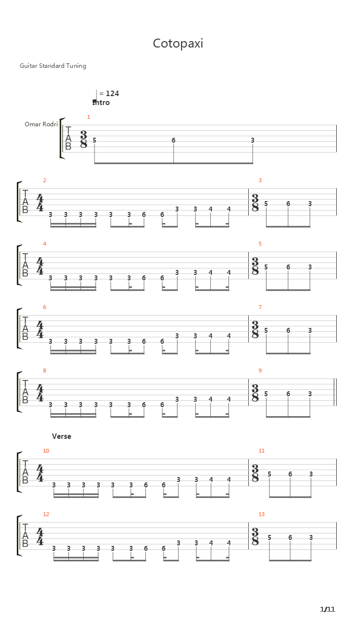 Cotopaxi吉他谱