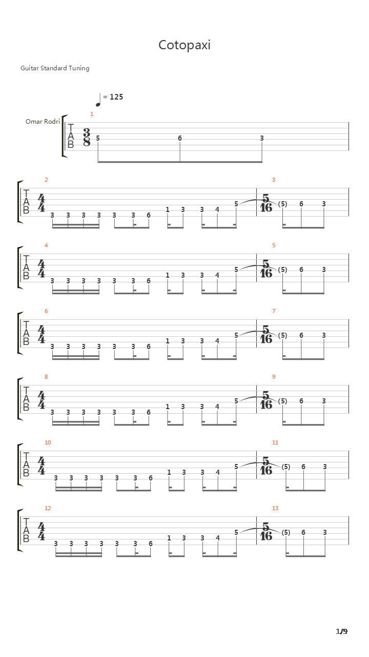 Cotopaxi吉他谱