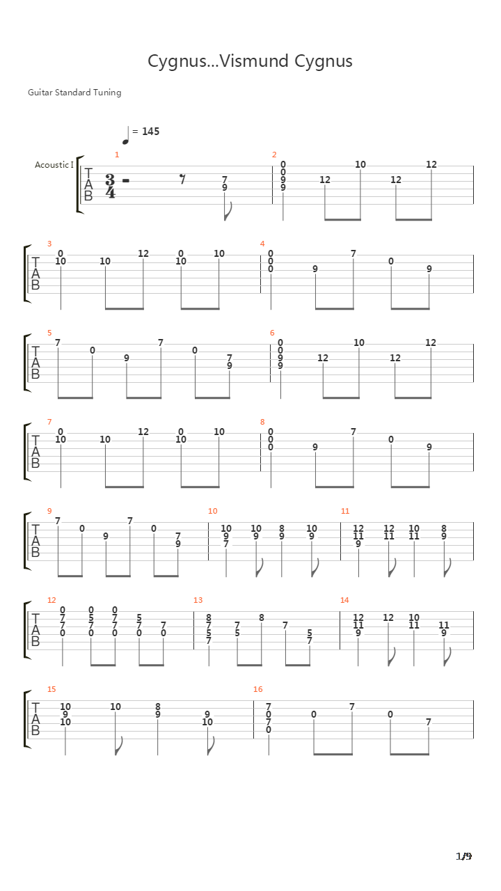 Cygnus Vismund Cygnus吉他谱