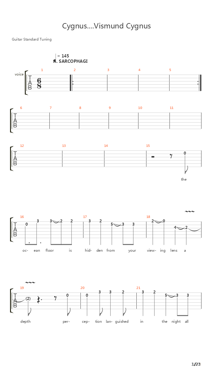 Cygnus Vismund Cygnus吉他谱