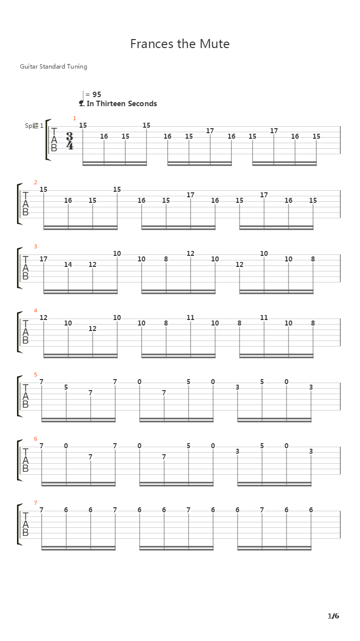 Frances The Mute吉他谱