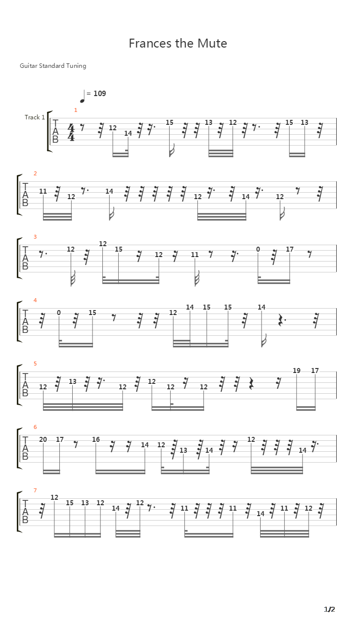 Frances The Mute吉他谱