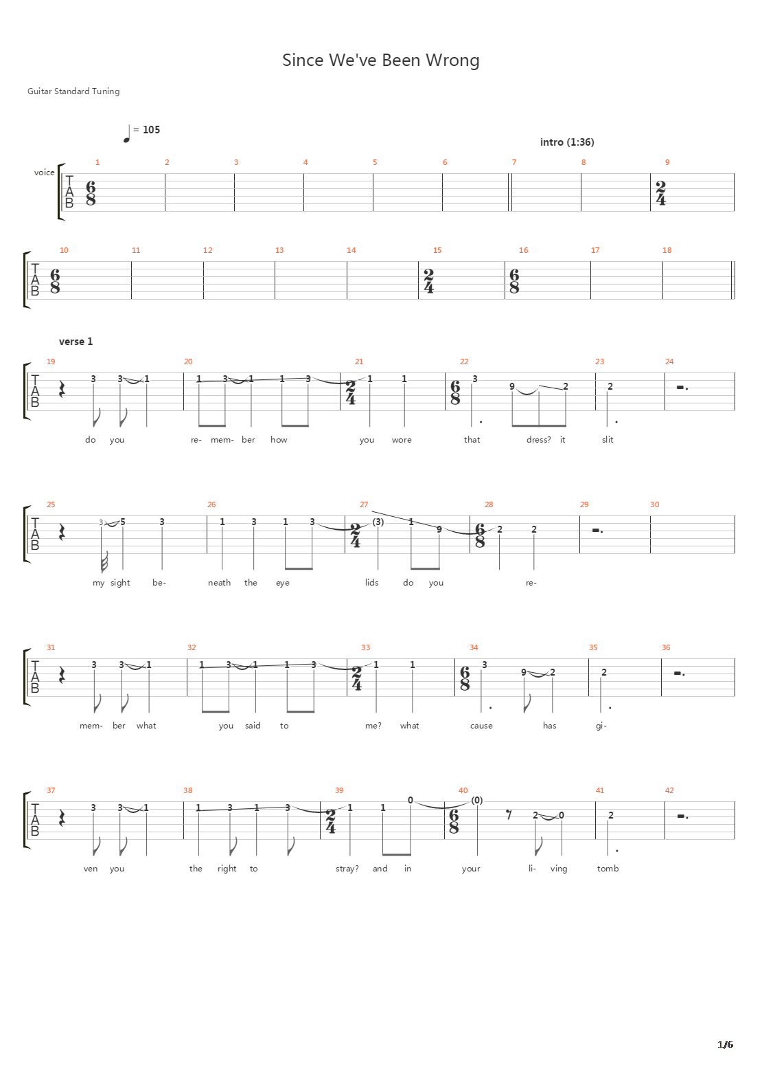 Since Weve Been Wrong吉他谱