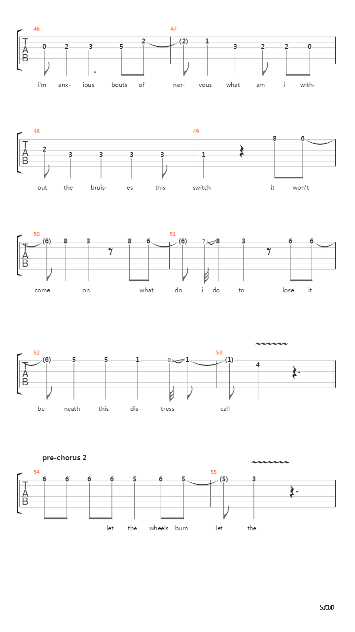 Teflon吉他谱