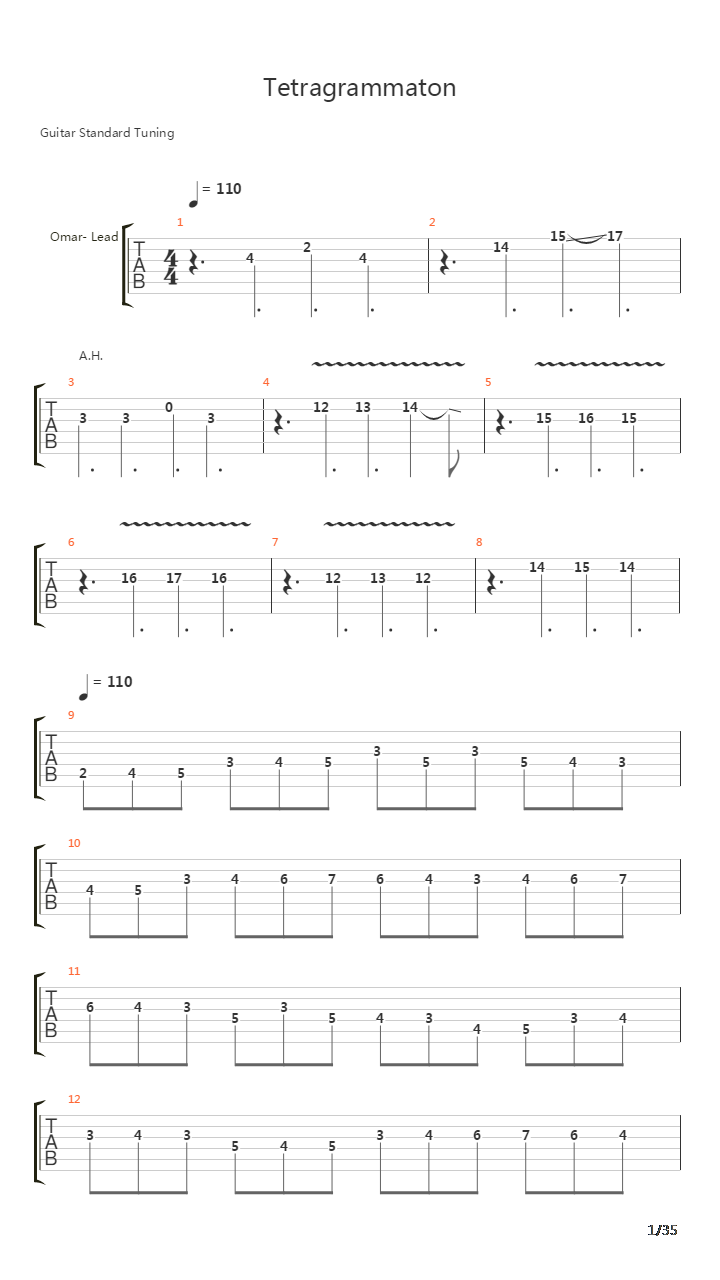 Tetragrammaton吉他谱