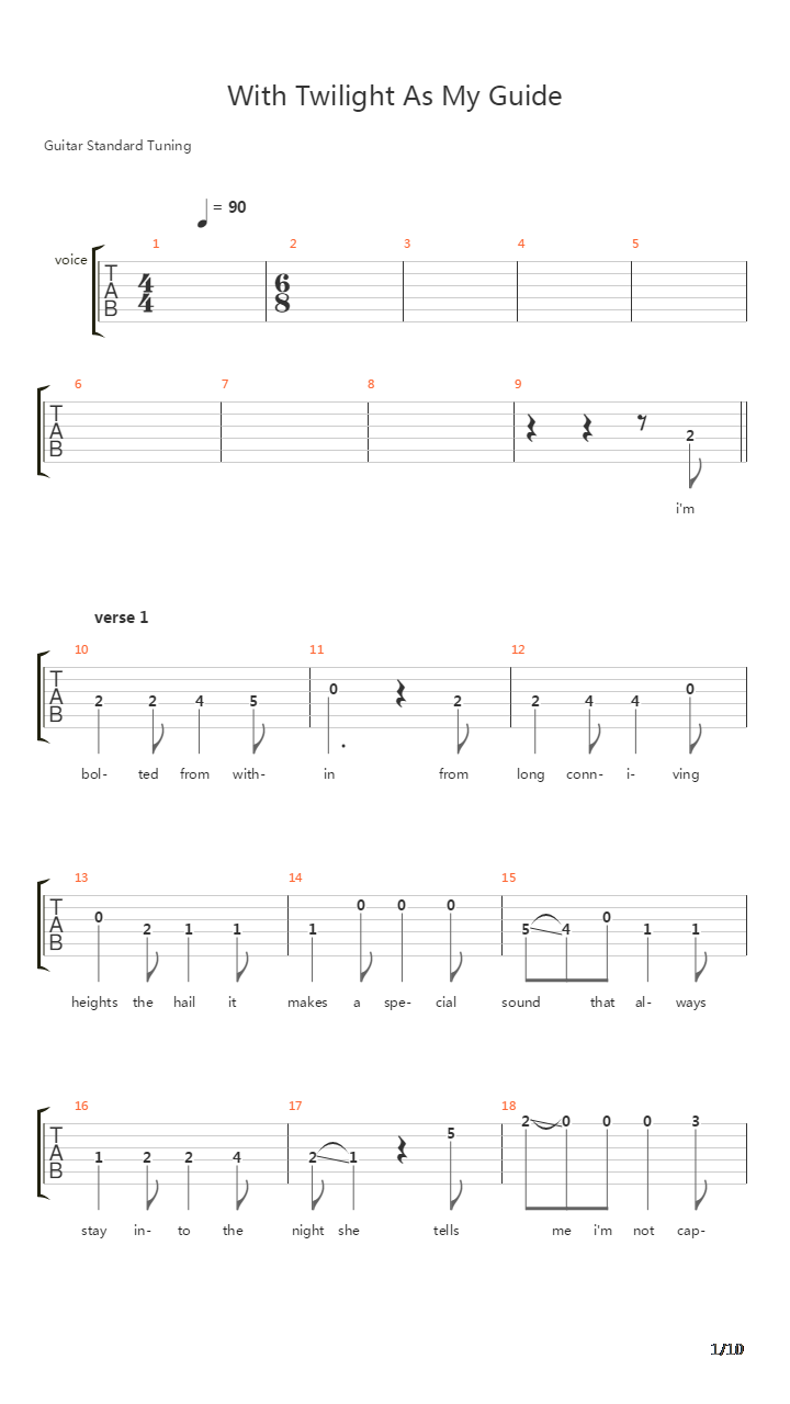 With Twilight As My Guide吉他谱