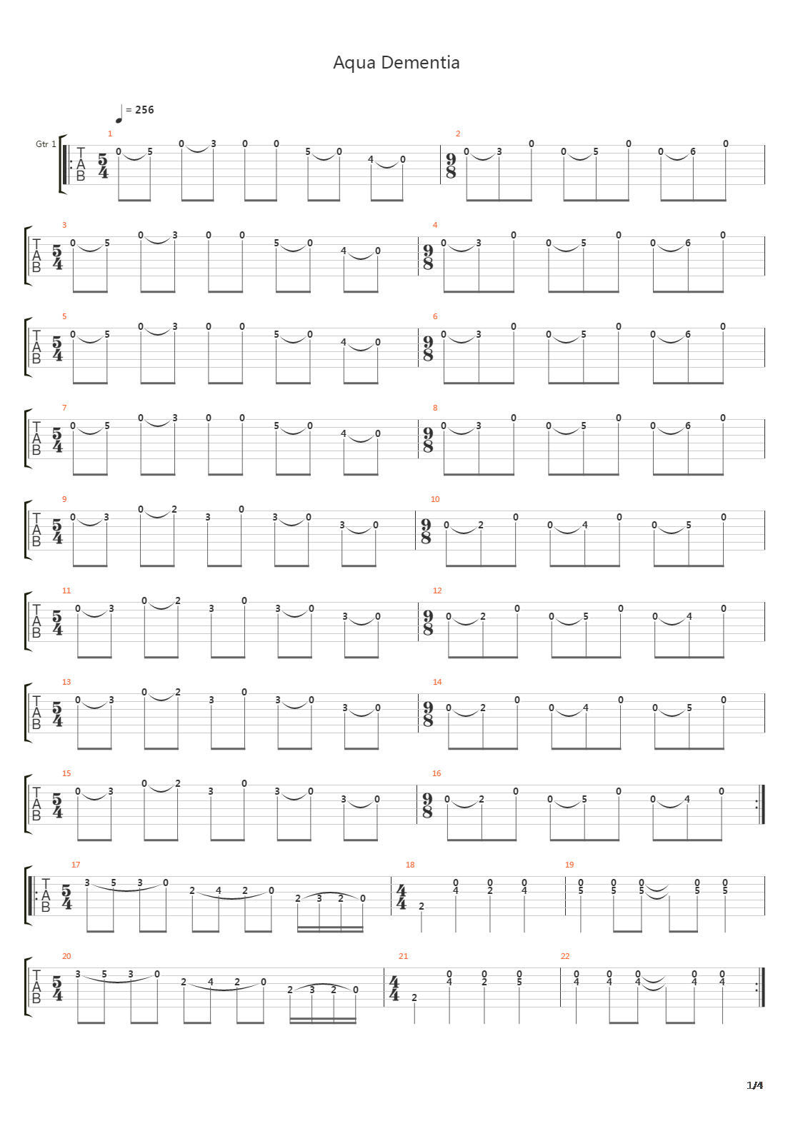 Aqua Dementia吉他谱