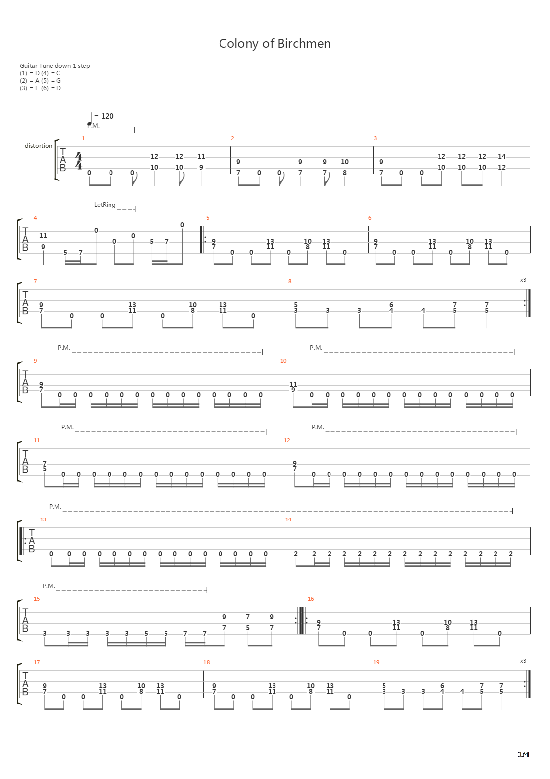 Colony Of Birchmen吉他谱