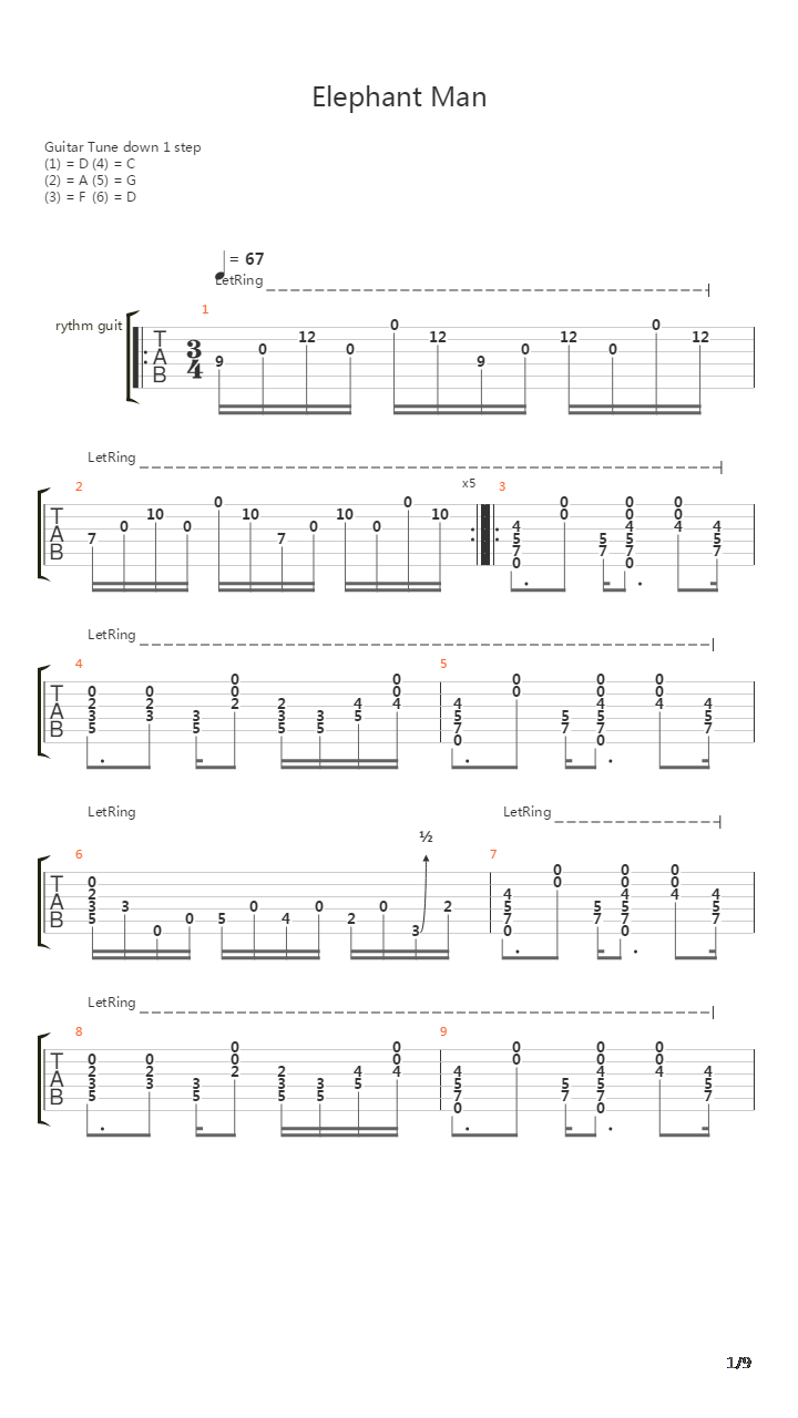 Elephant Man吉他谱