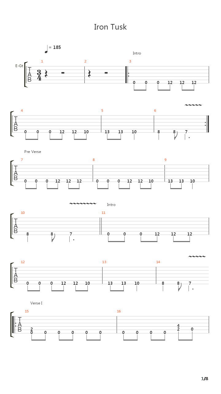 Iron Tusk吉他谱