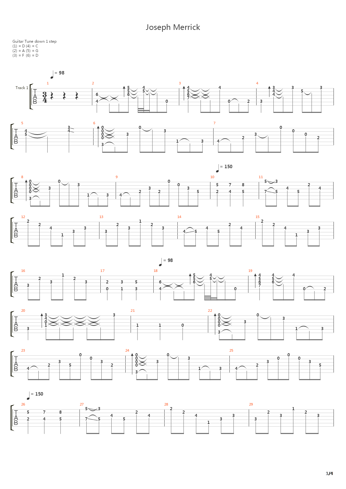 Joseph Merrick吉他谱