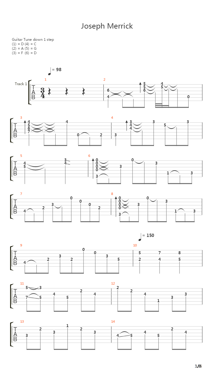 Joseph Merrick吉他谱