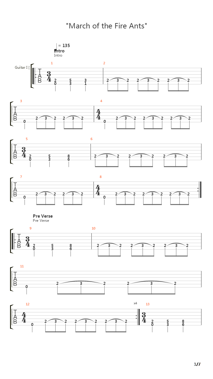 March Of The Fire Ants吉他谱