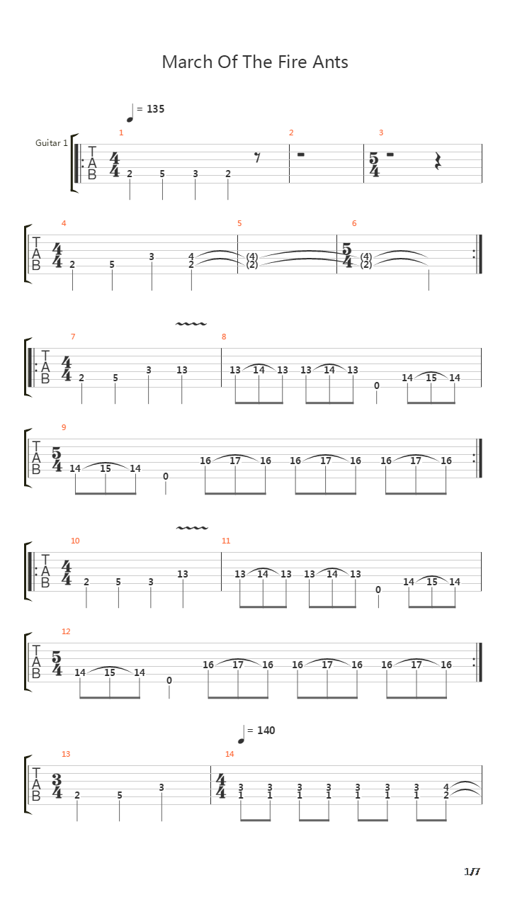 March Of The Fire Ants吉他谱