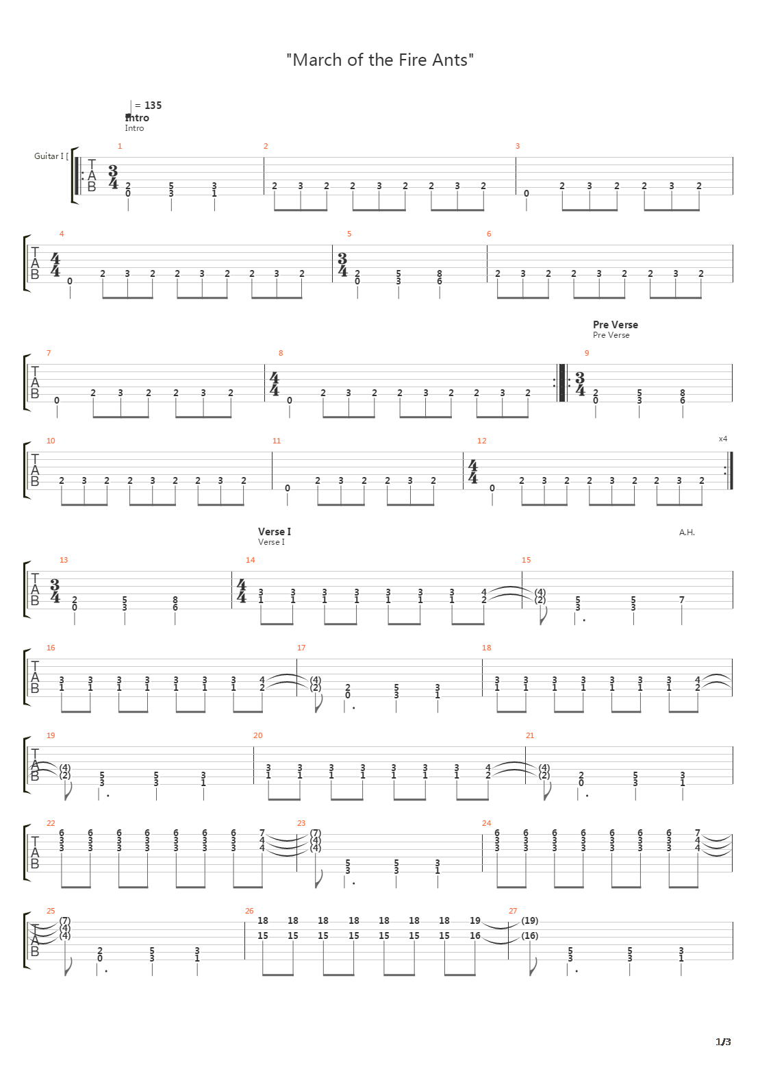 March Of The Fire Ants吉他谱