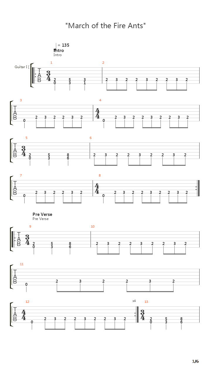 March Of The Fire Ants吉他谱