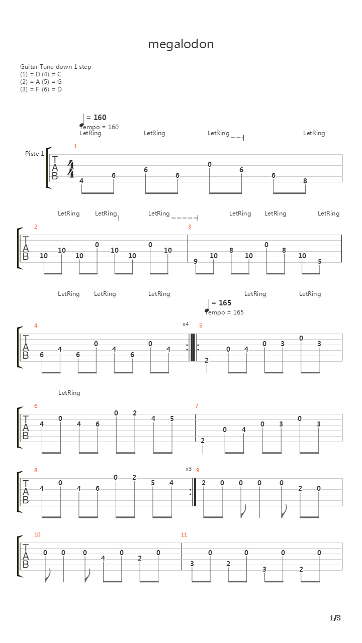 Megalodon吉他谱