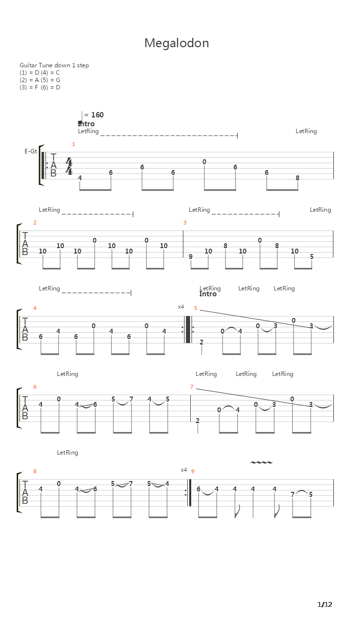 Megalodon吉他谱
