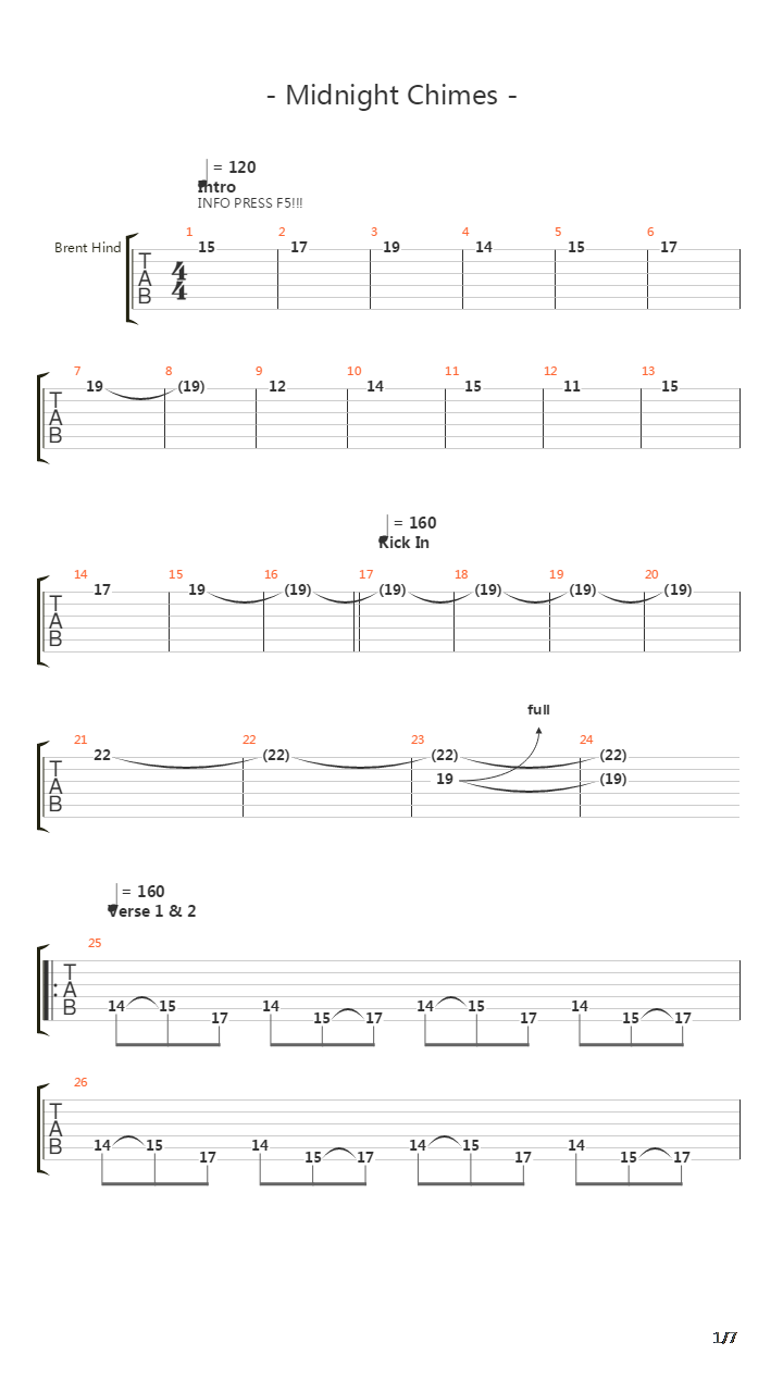 Midnight Chimes吉他谱