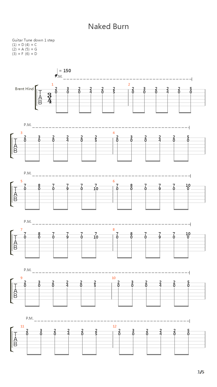 Naked Burn吉他谱