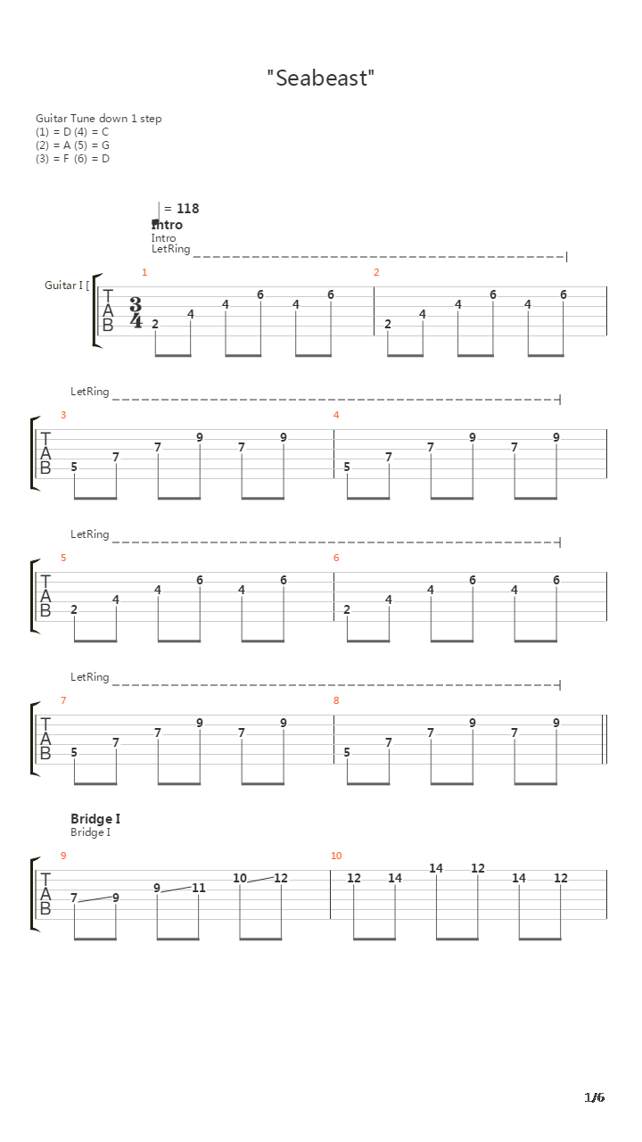 Seabeast吉他谱