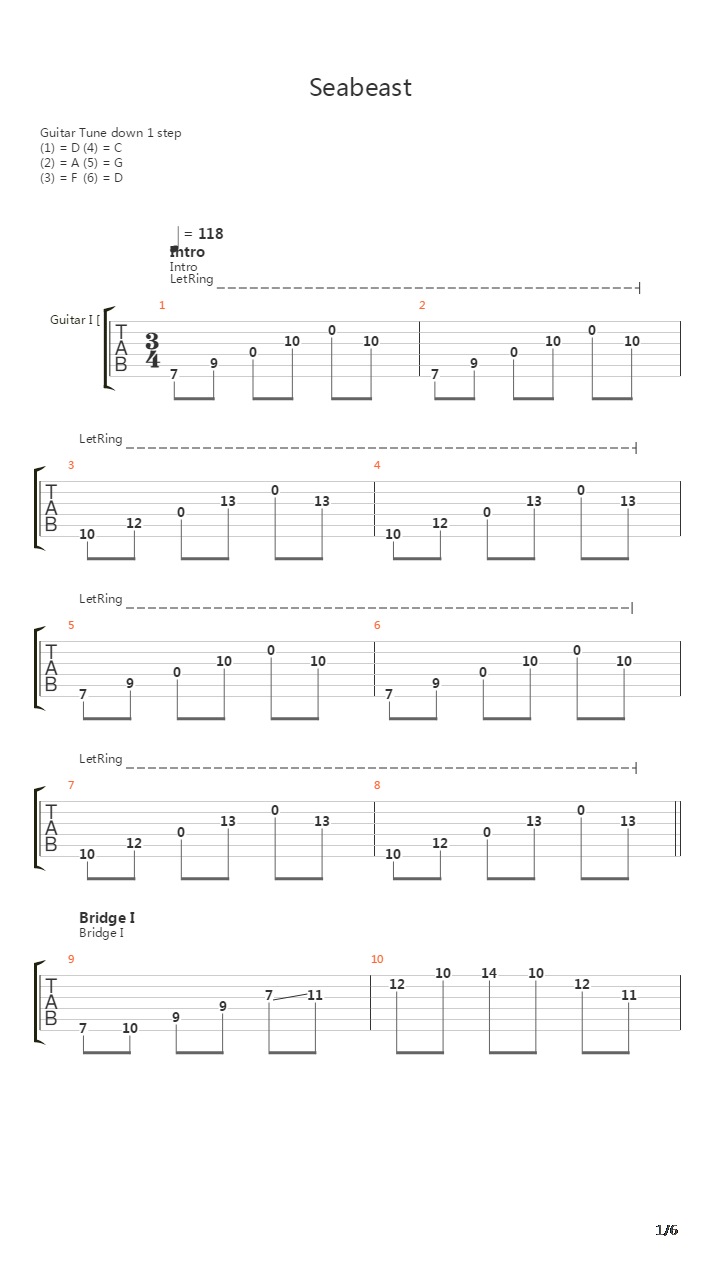 Seabeast吉他谱