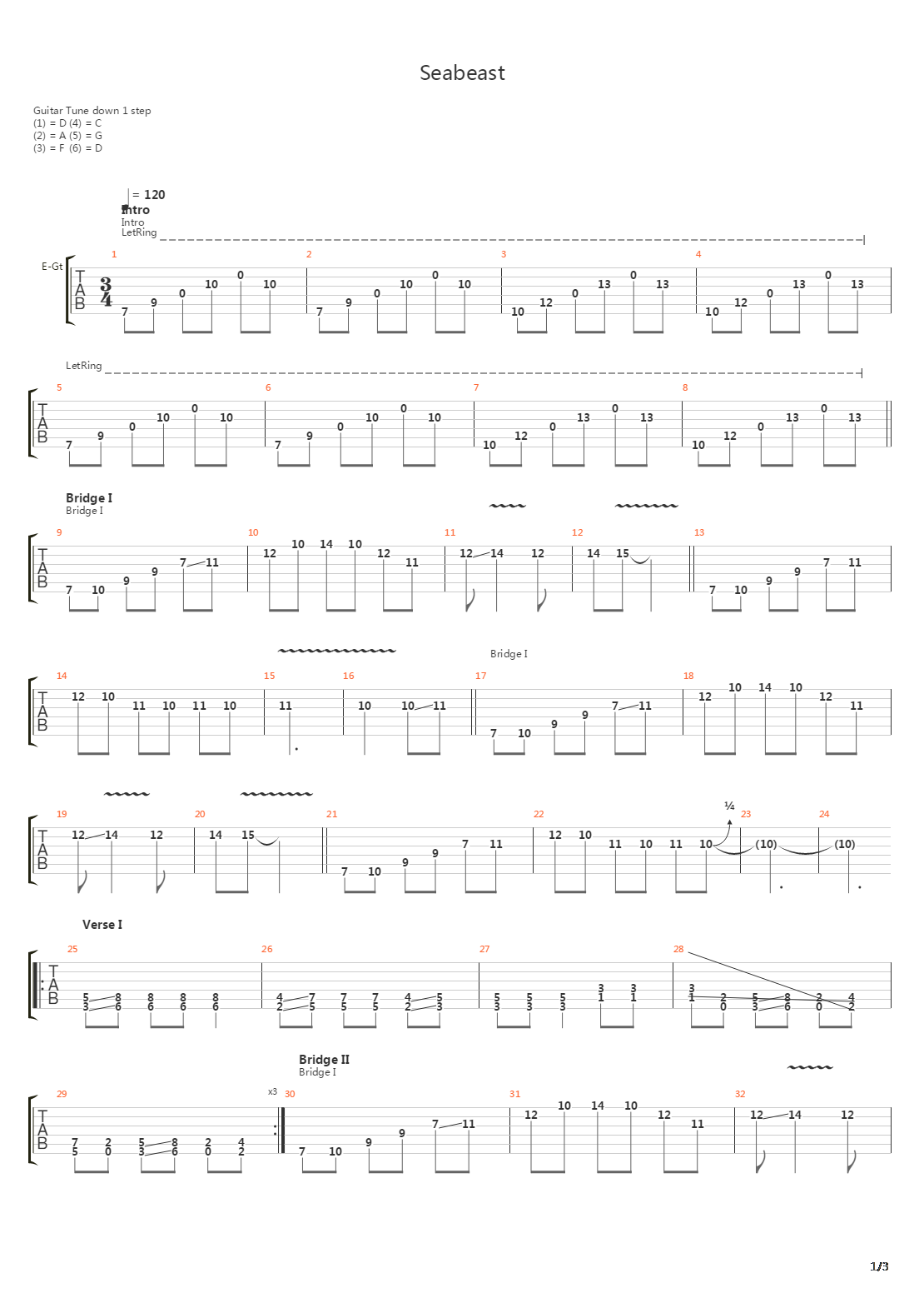 Seabeast吉他谱