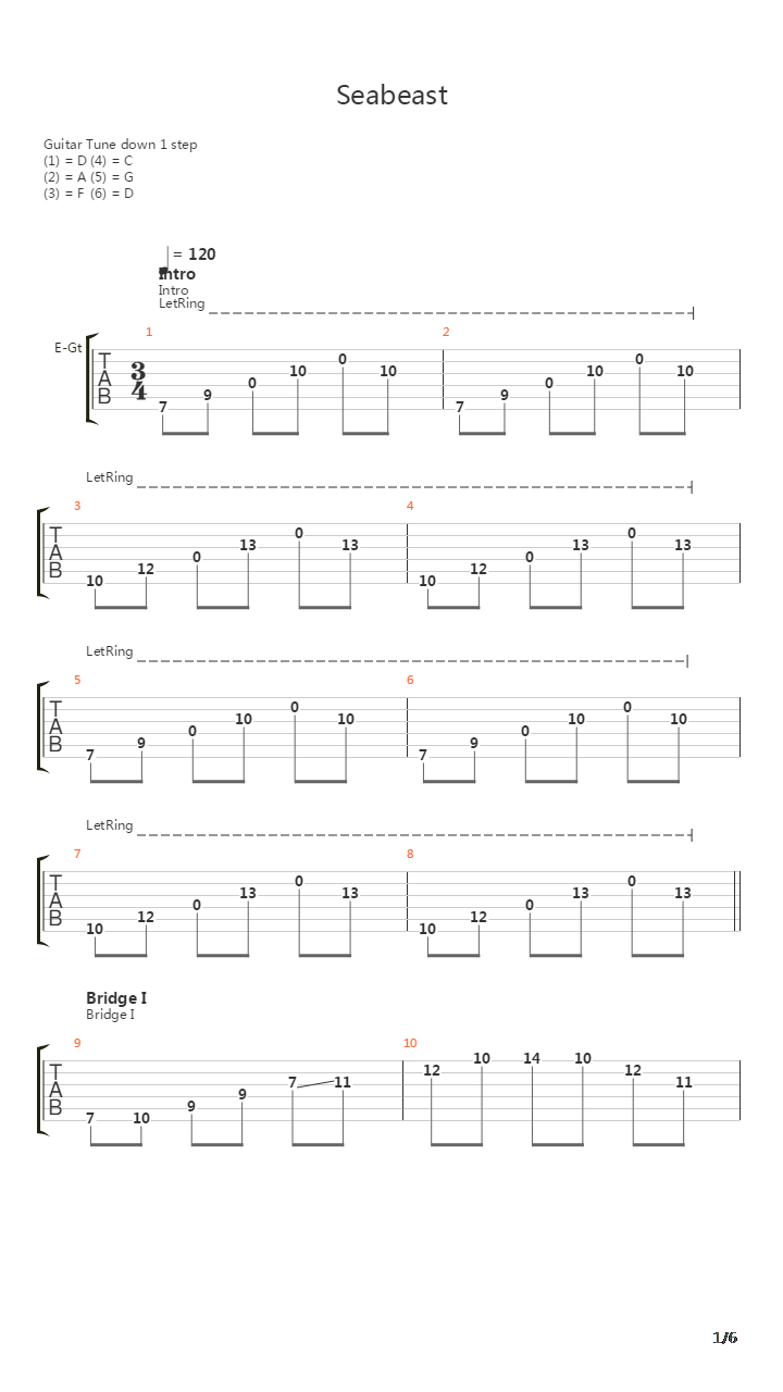 Seabeast吉他谱