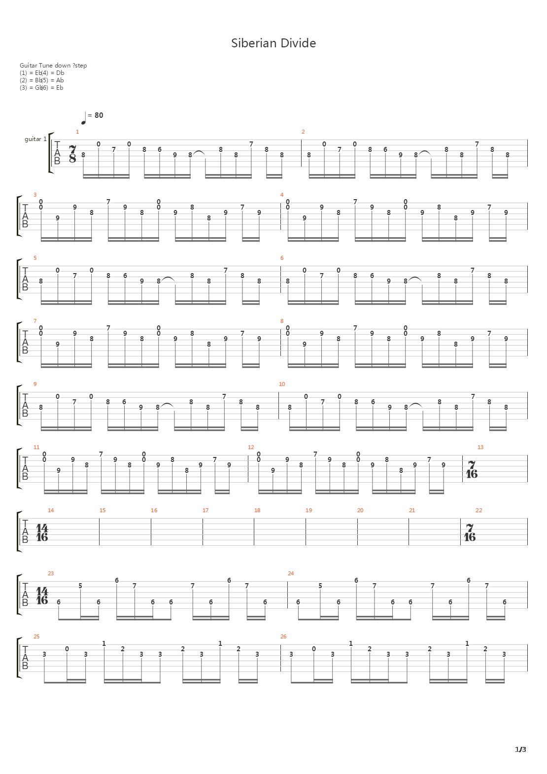 Siberian Divide吉他谱