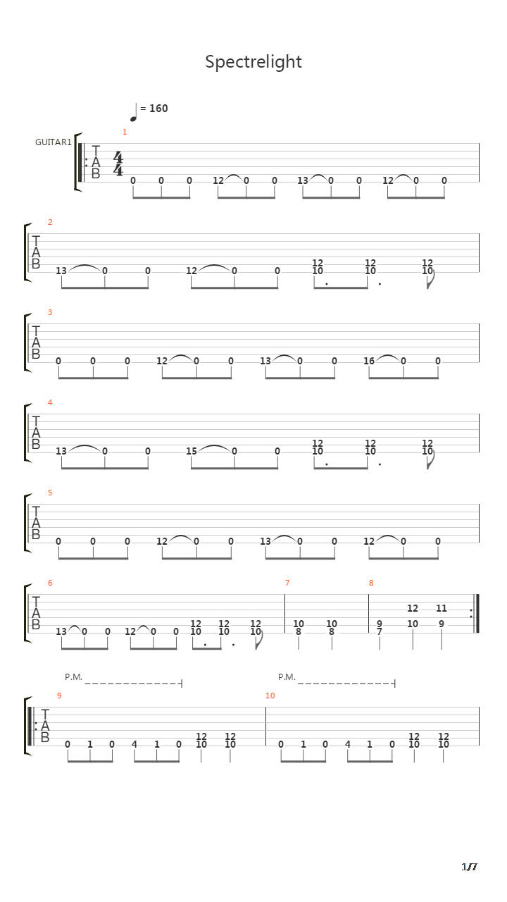 Spectrelight吉他谱