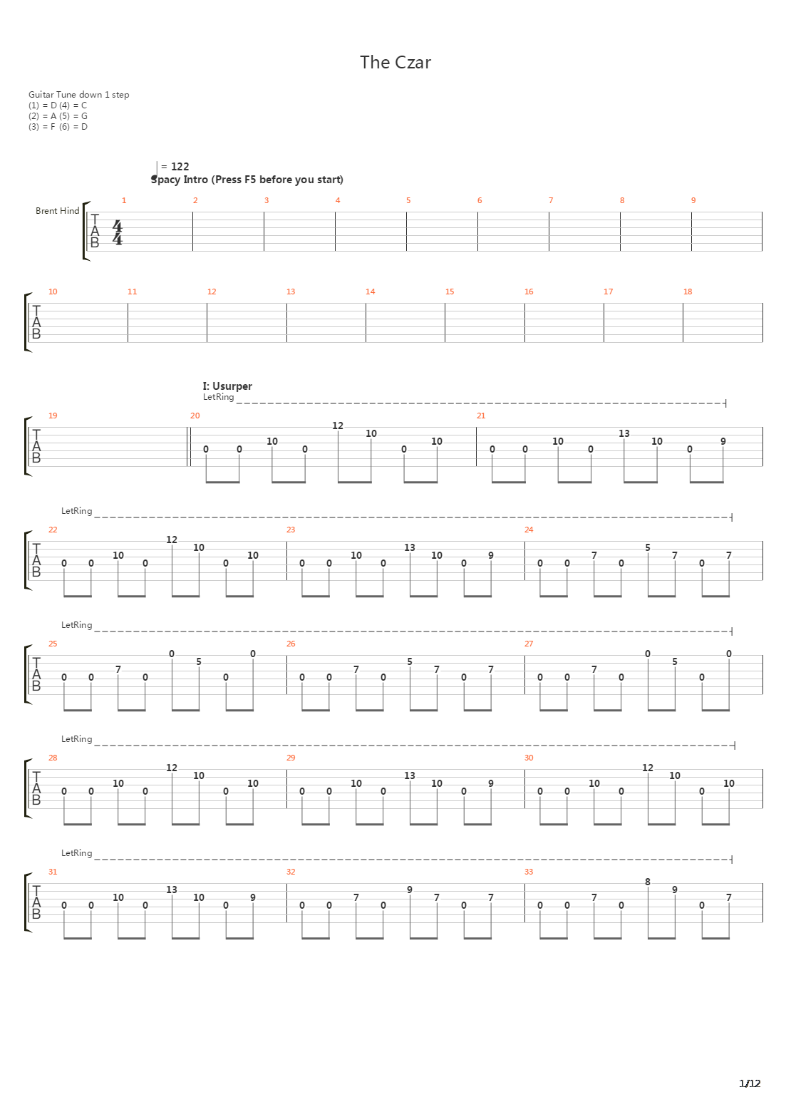 The Czar吉他谱