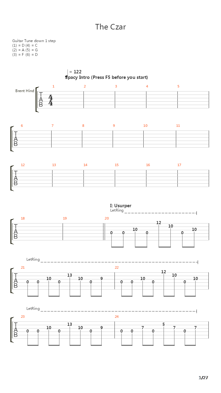 The Czar吉他谱