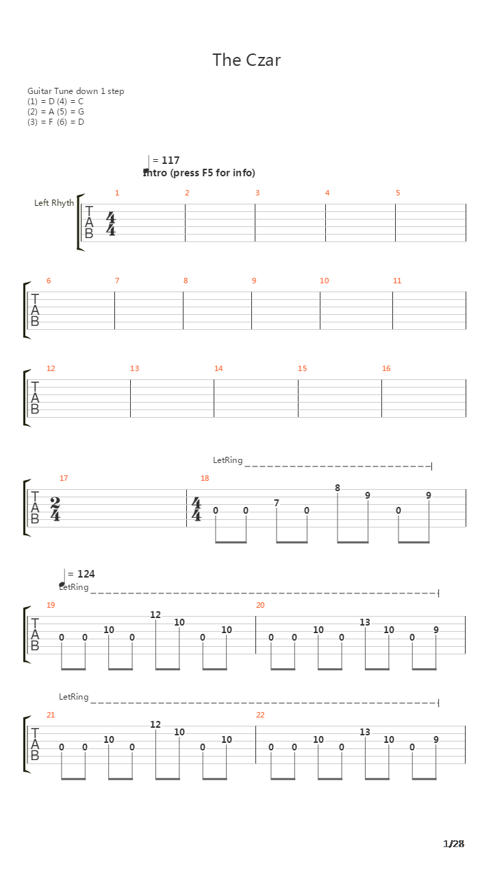 The Czar吉他谱