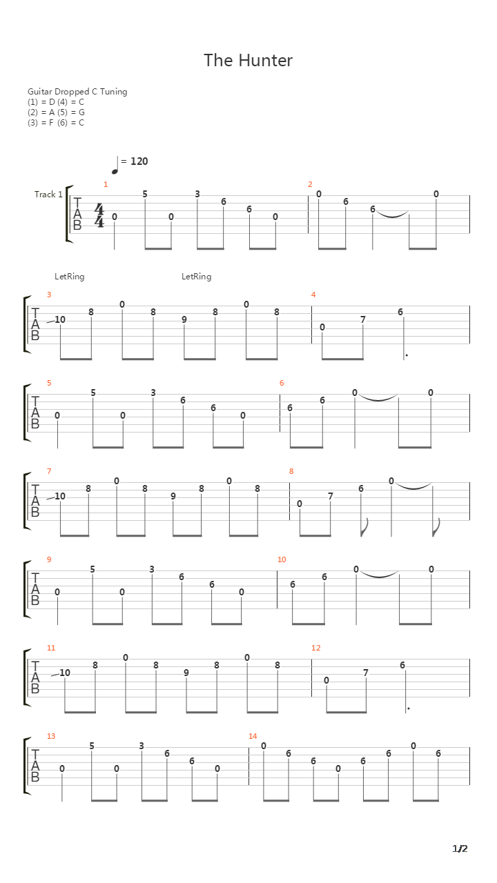 The Hunter吉他谱