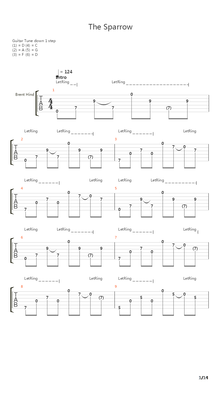 The Sparrow吉他谱