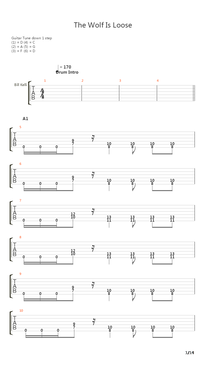 The Wolf Is Loose吉他谱