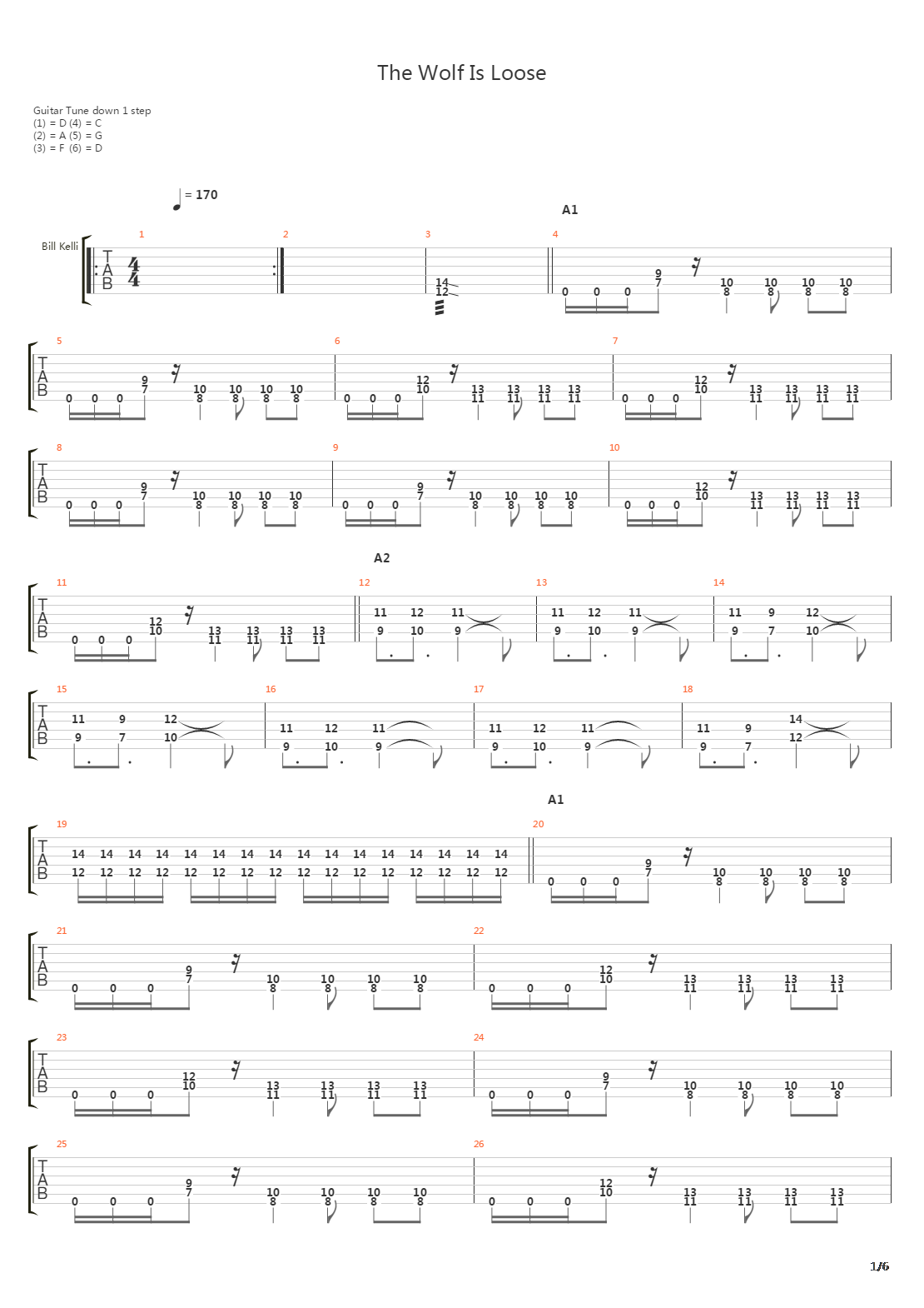 The Wolf Is Loose吉他谱