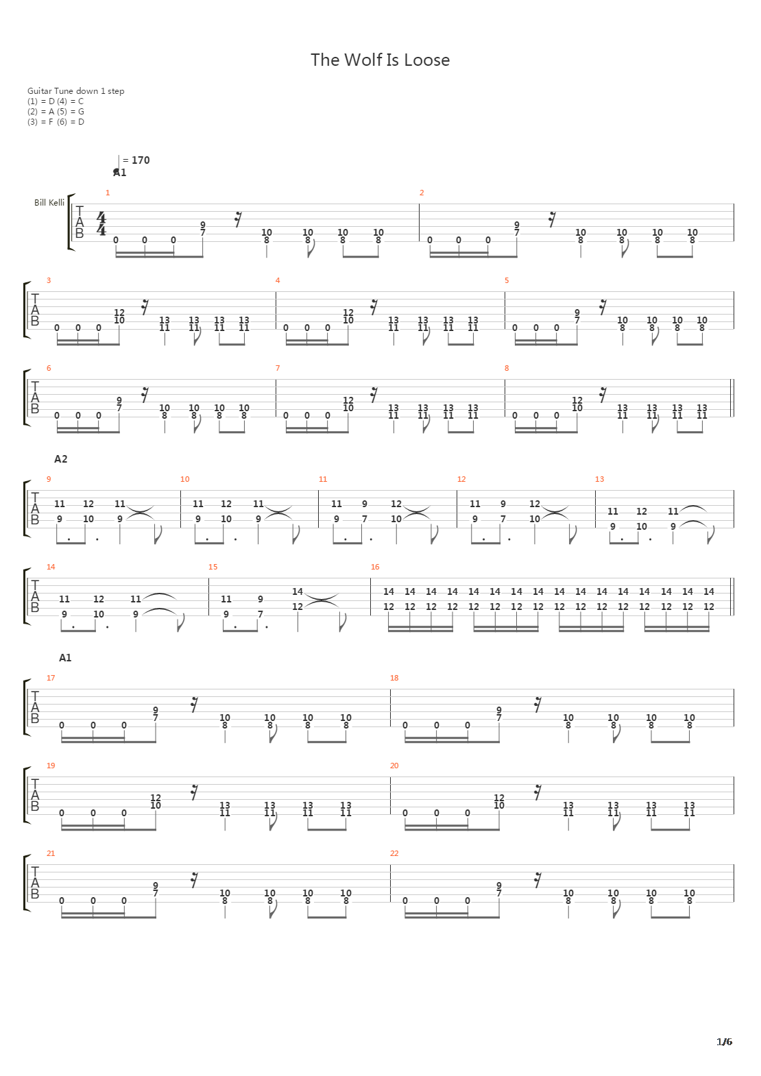 Wolf Is Loose吉他谱