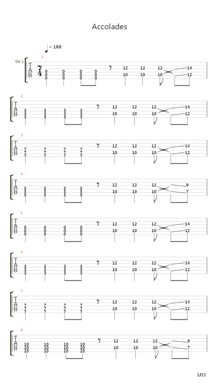 Accolades吉他谱