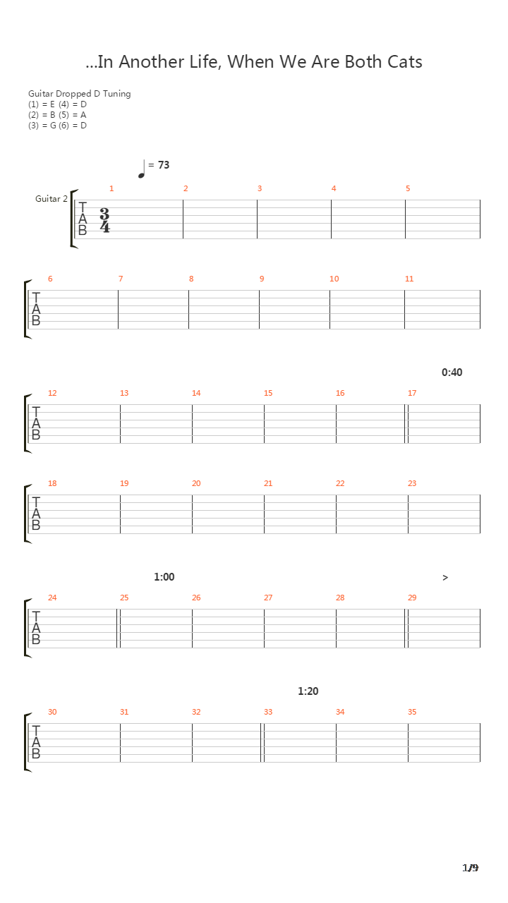 In Another Life When We Are Both Cats吉他谱