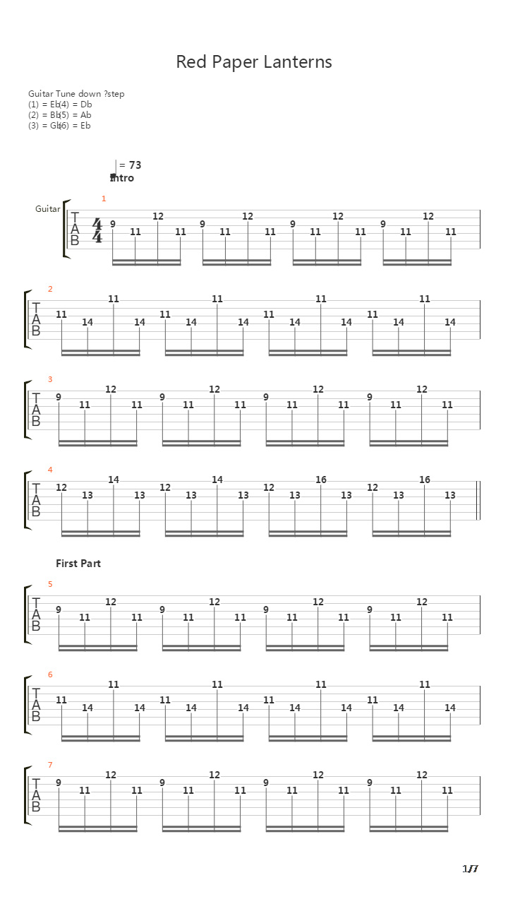 Red Paper Lanterns吉他谱