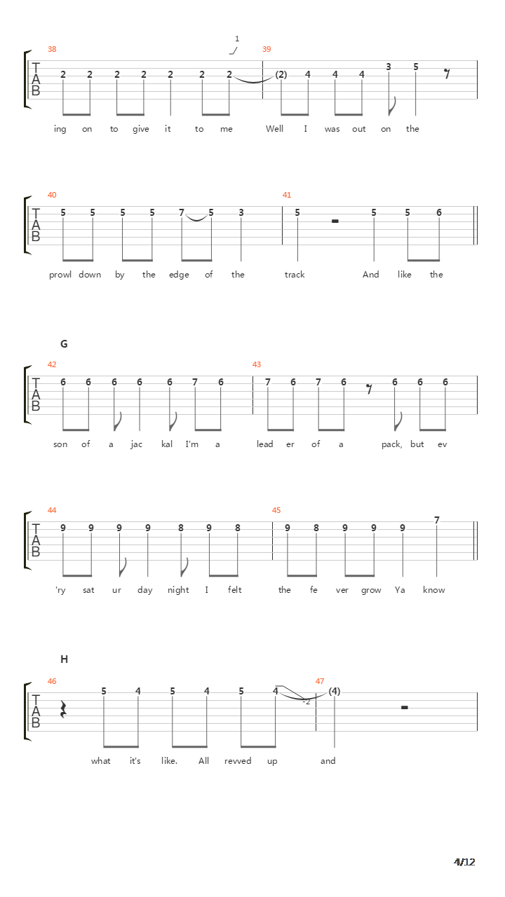 All Revved Up With No Place To Go吉他谱