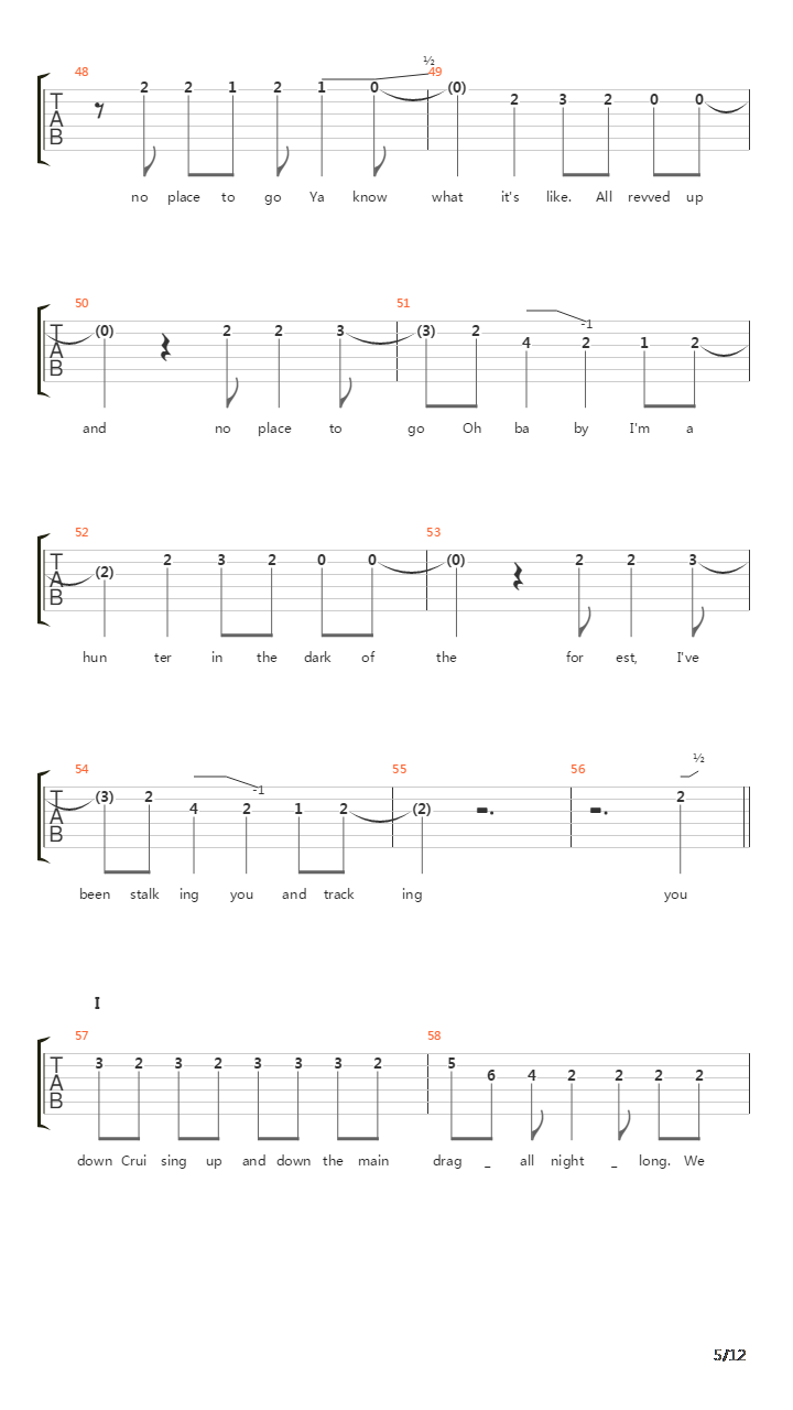 All Revved Up With No Place To Go吉他谱