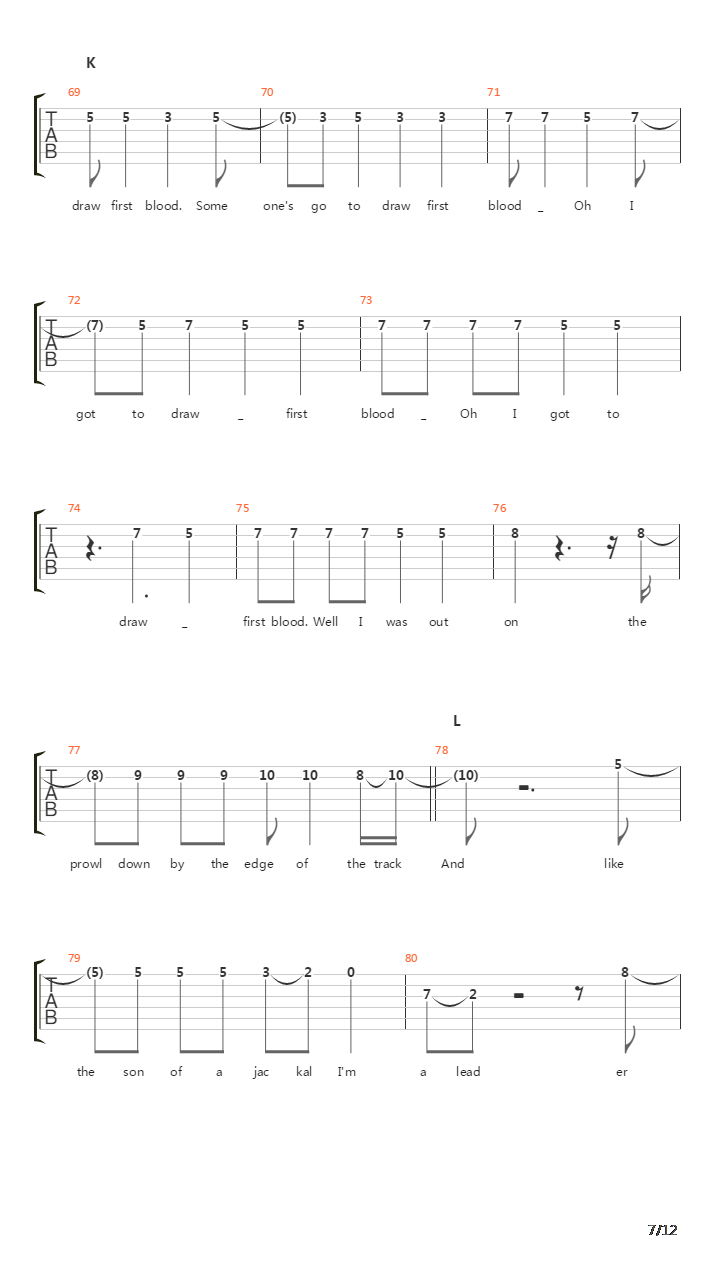 All Revved Up With No Place To Go吉他谱