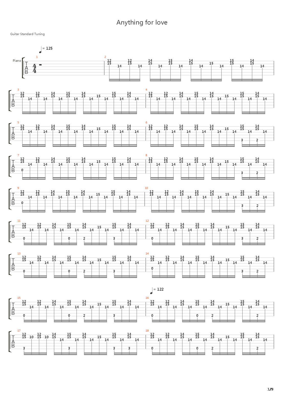 Anything For Love吉他谱
