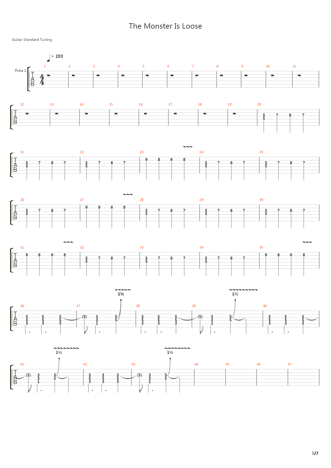 The Monster Is Loose吉他谱