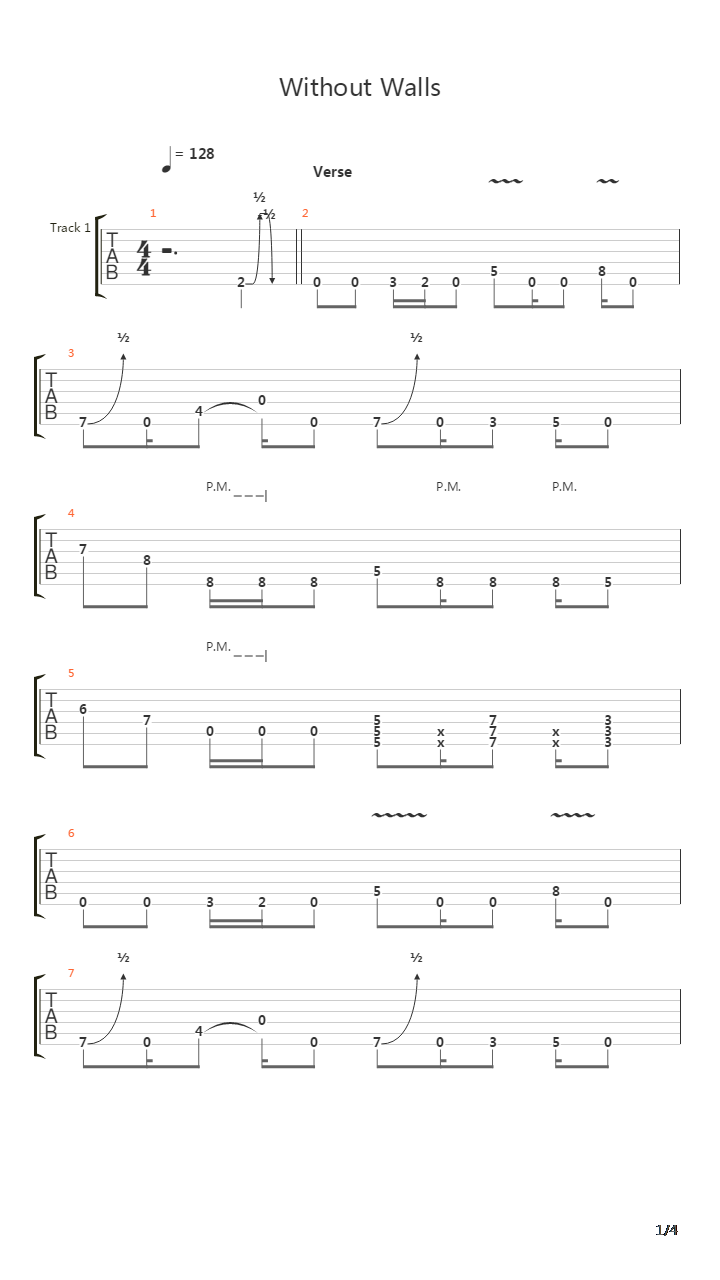 Without Walls吉他谱