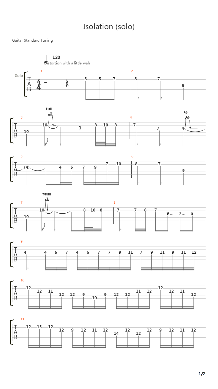 Isolation吉他谱