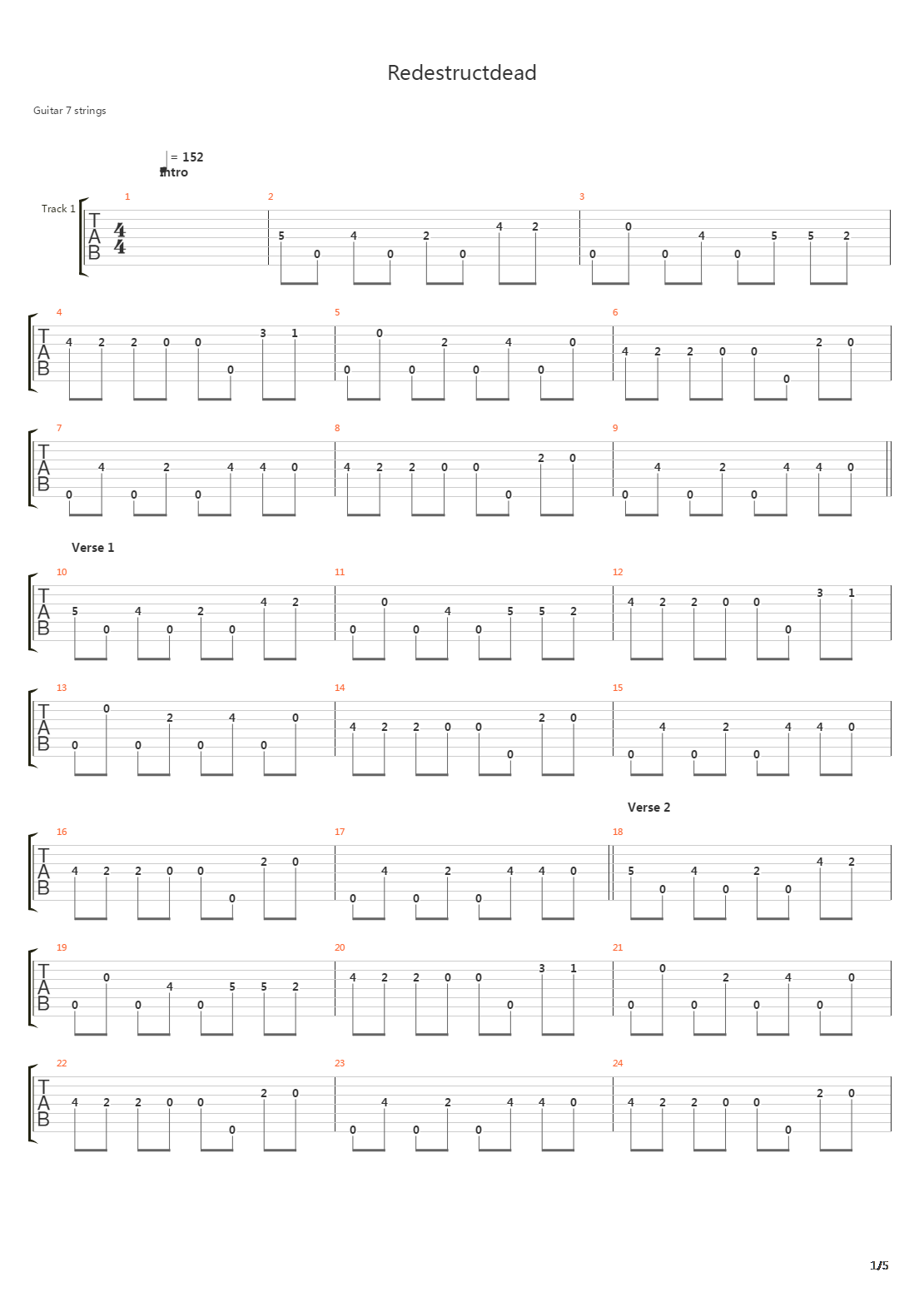 Redestructdead Some Of It吉他谱