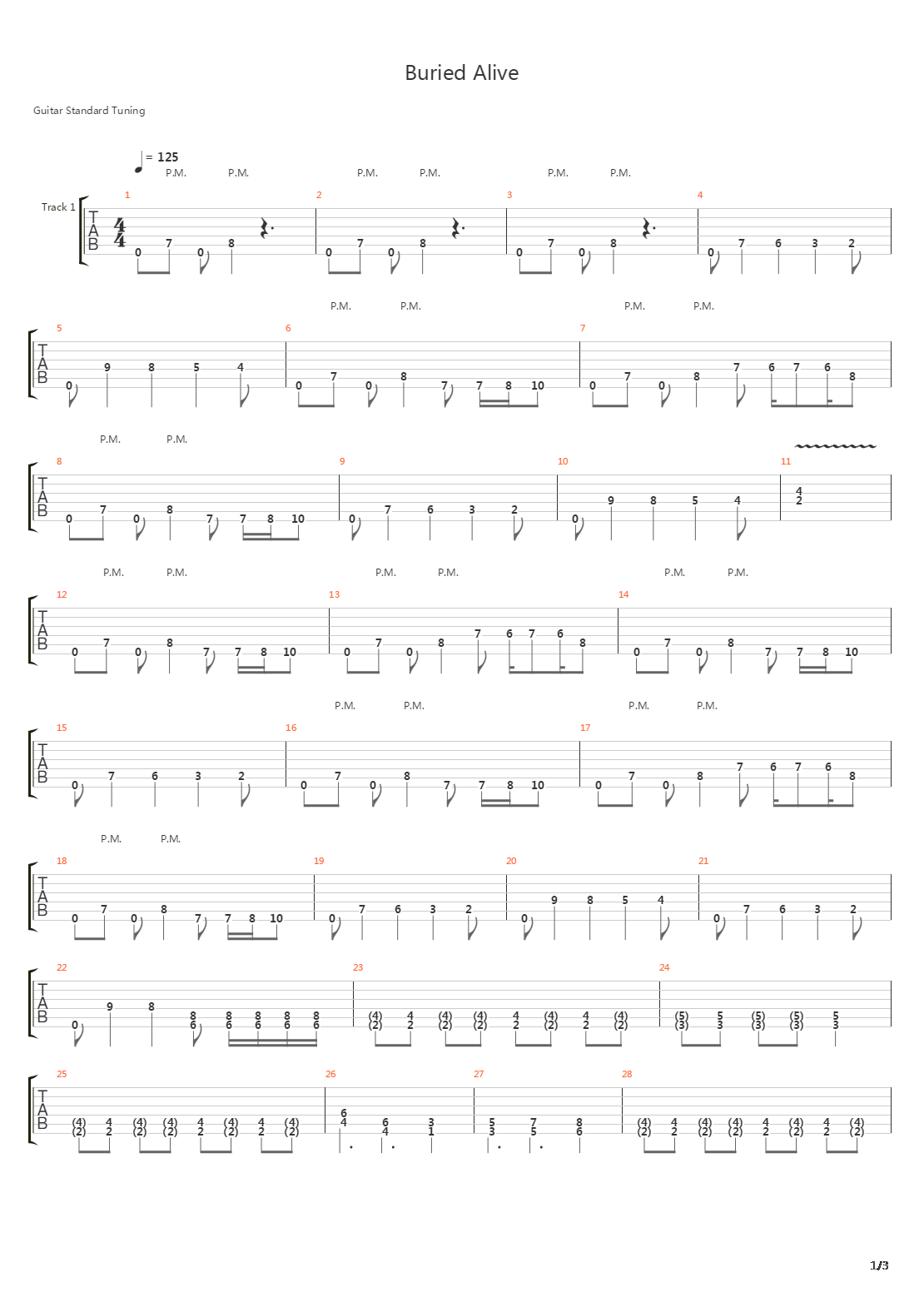 Buried Alive吉他谱